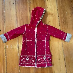 Vintage Shearling Embroidered Nordic Toddler Coat Jacket